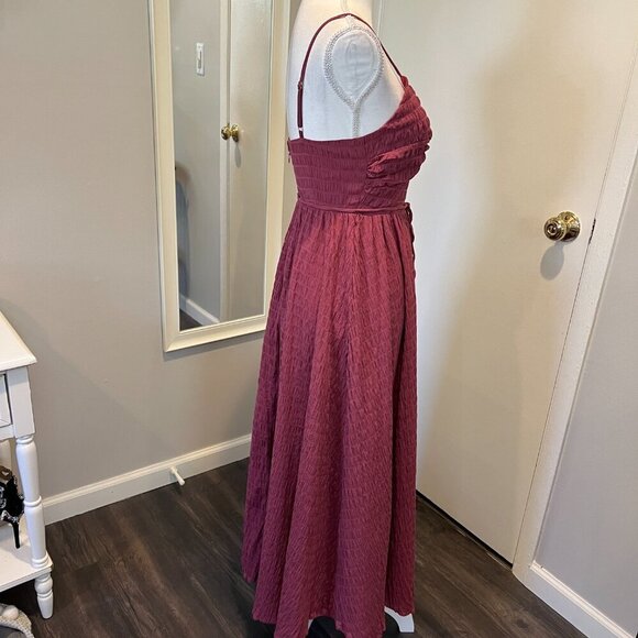 NWT Lulus Cue the Cuteness Mauve Purple Twist Front Midi Dress, Size XS - Picture 9 of 16